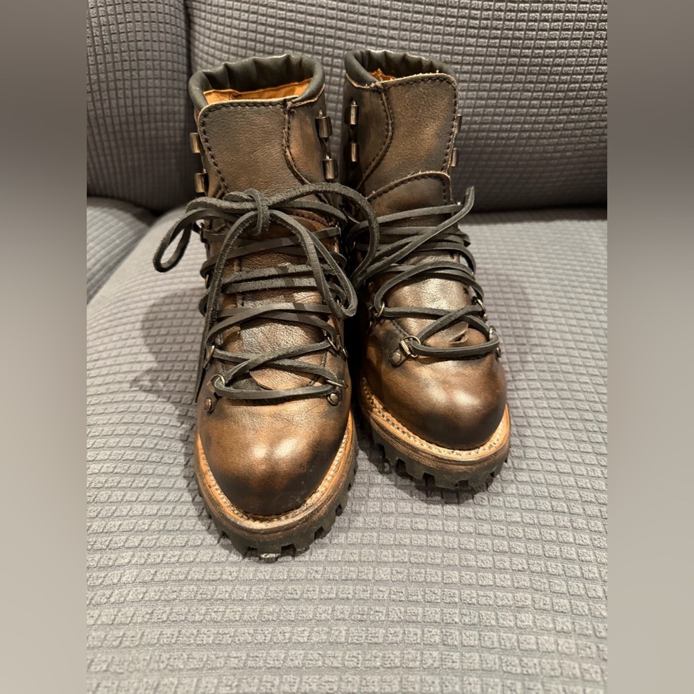 Freebird Hikers Womens Brown Leather Lace-Up Boots 8